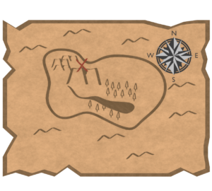 宝の地図のイラスト