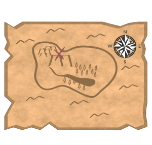 宝の地図のイラスト