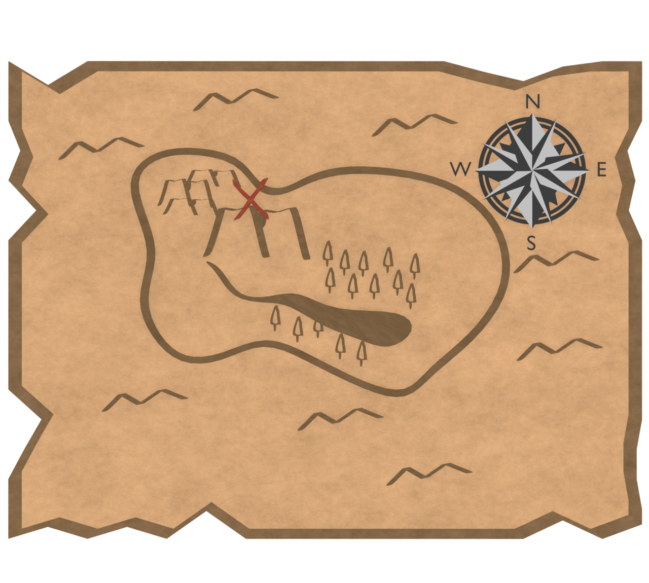 宝の地図のイラスト