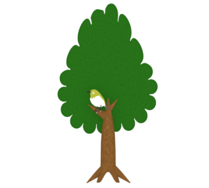 木にとまる鳥のイラスト