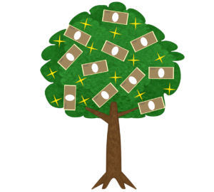 お金が増える木のイラスト