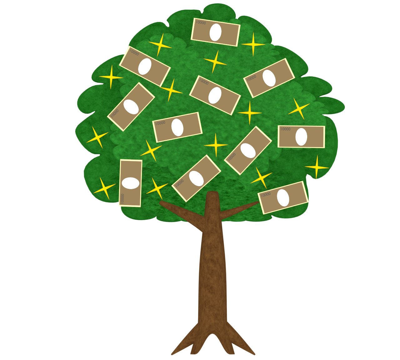 お金が増える木のイラスト