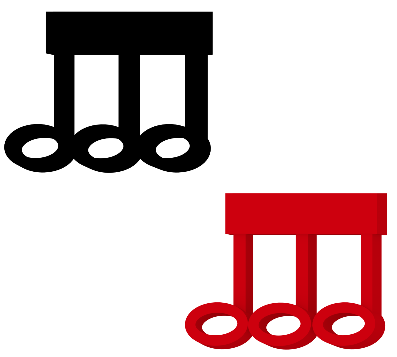 3連符の音符のイラスト