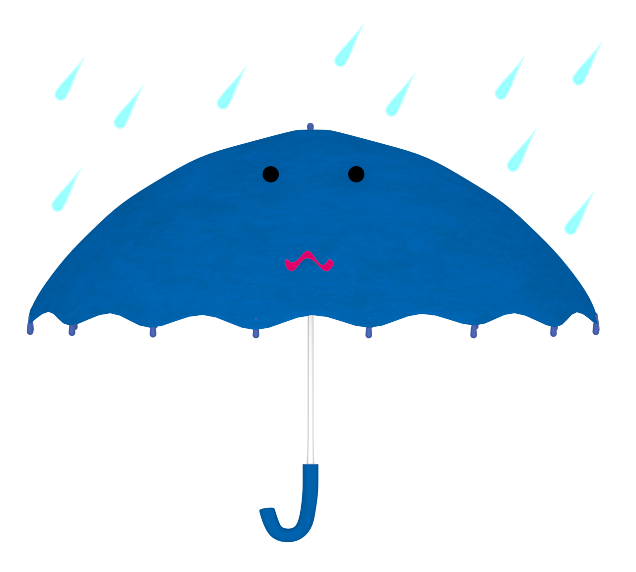 困った顔の傘のイラスト