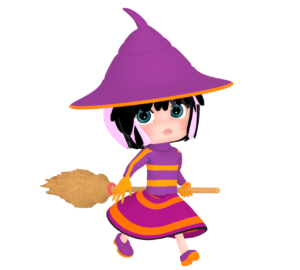 振り向く魔法少女のイラスト