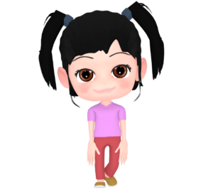 ツインテールの髪型をした女の子のイラスト