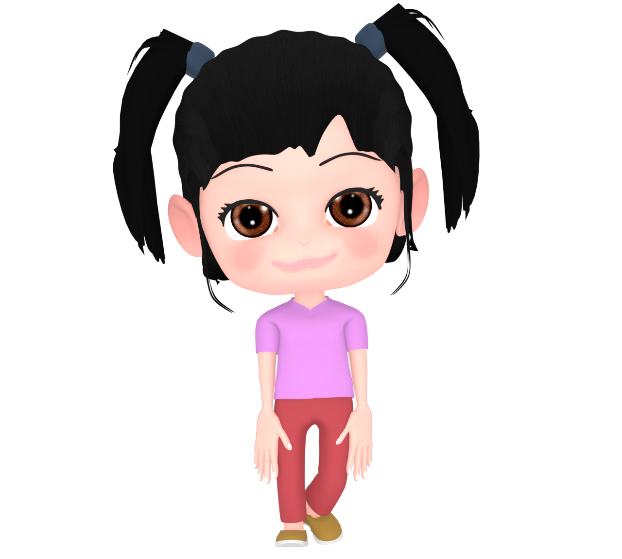 ツインテールの髪型をした女の子のイラスト