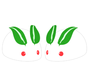 二匹の可愛い雪うさぎのイラスト