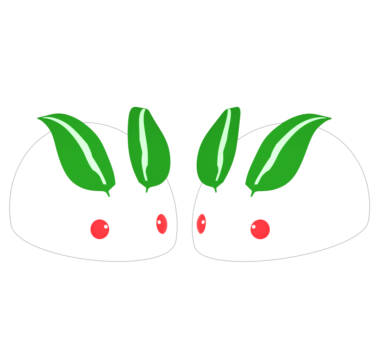 二匹の可愛い雪うさぎのイラスト