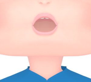 口を尖らせるイラスト