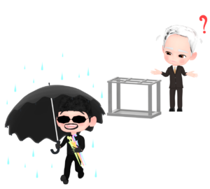 傘泥棒のイラスト