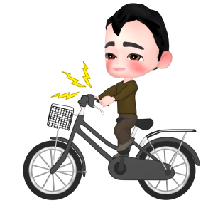チリンチリンのおじさんのイラスト