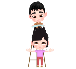 下敷きの静電気で遊ぶイラスト