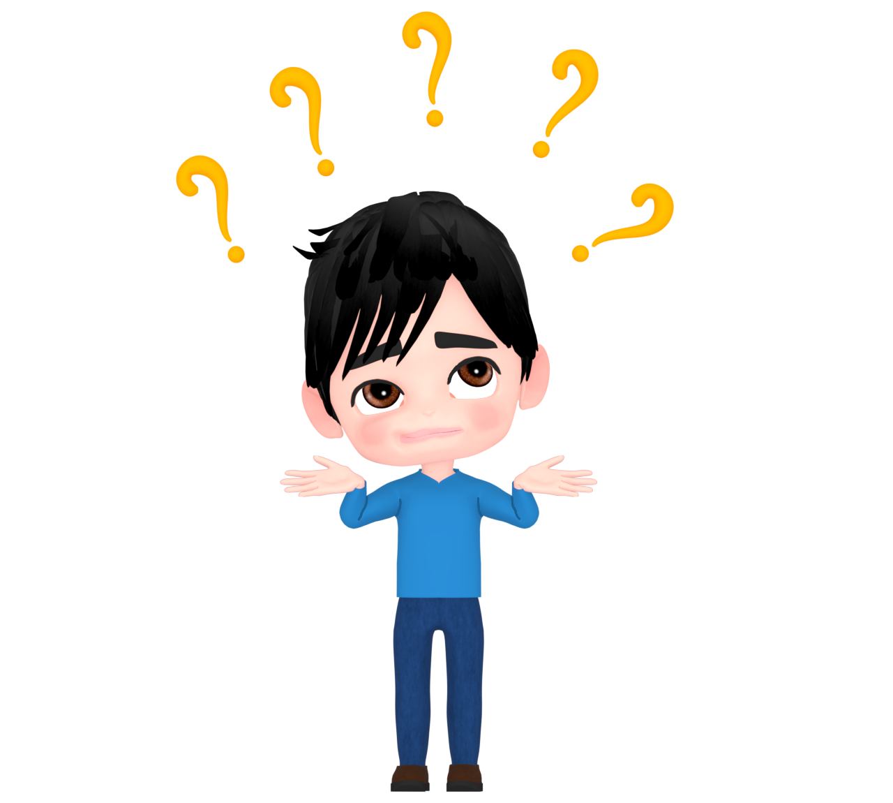 意味不明でお手上げの男性のイラスト