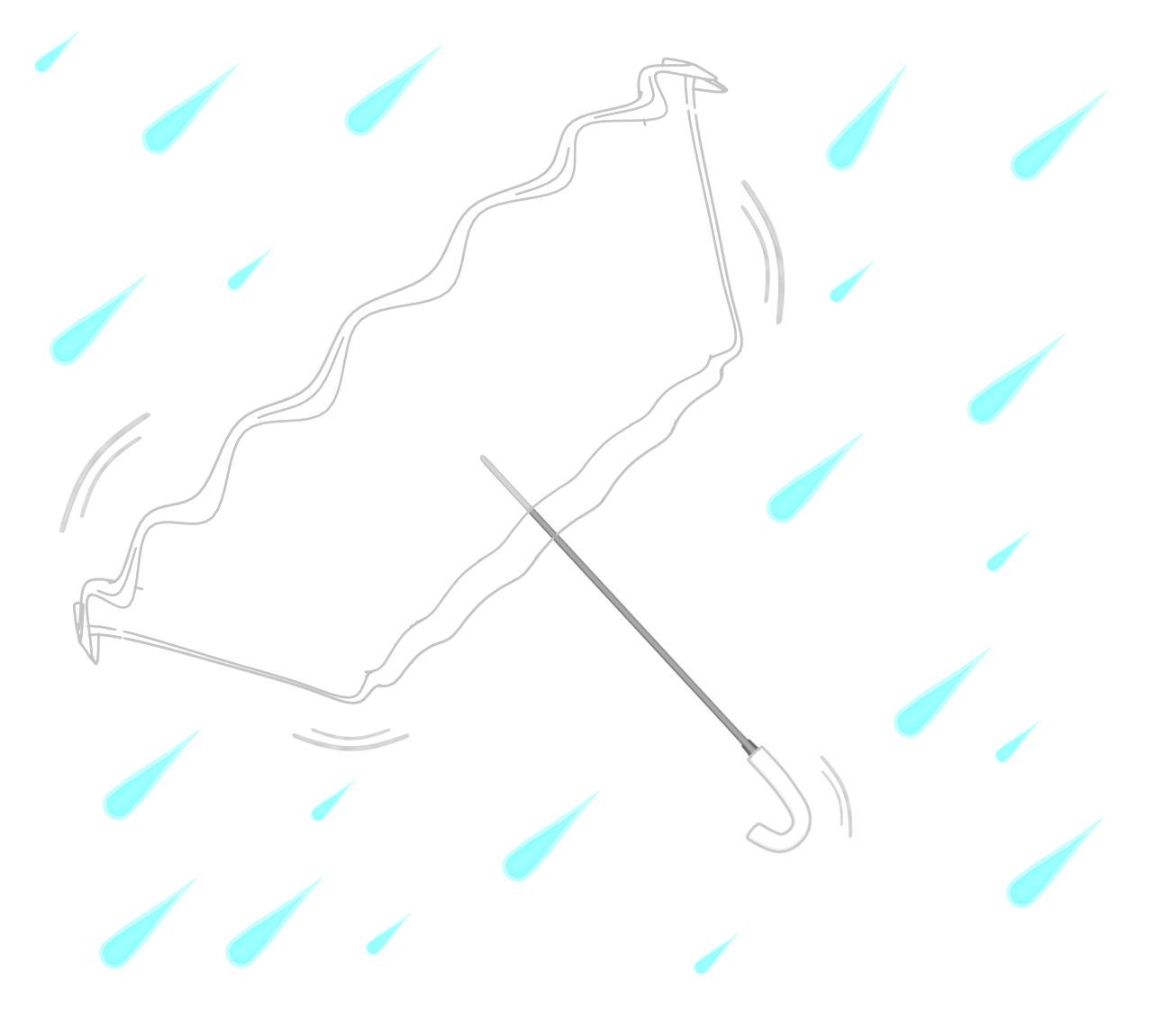 裏返った傘のイラスト