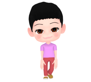 ベリーショートヘアーの髪型をした女の子のイラスト