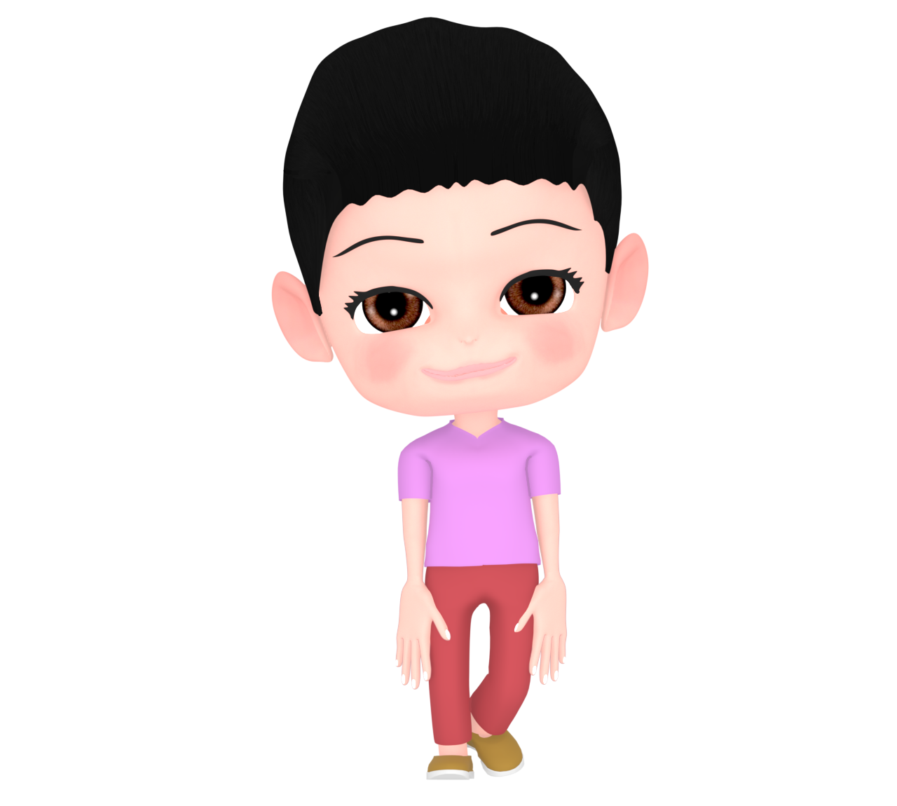 ベリーショートヘアーの髪型をした女の子のイラスト