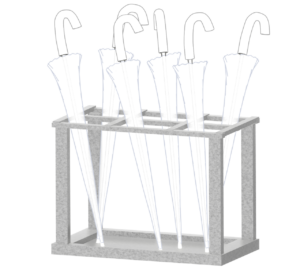 ビニール傘と傘立てのイラスト