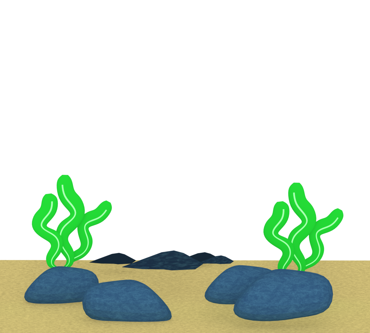 海に生えるワカメのイラスト