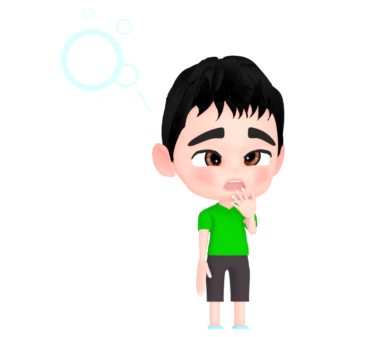 寝起きの男の子のイラスト