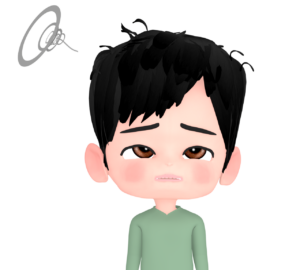 寝起きで髪がボサボサのイラスト