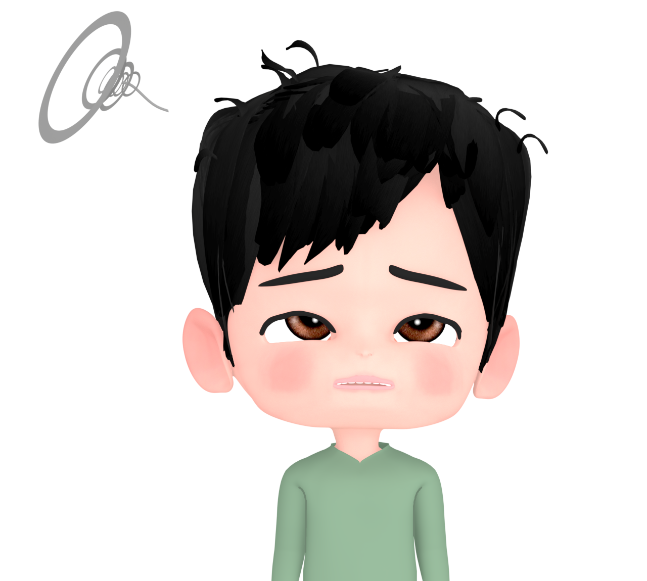 寝起きで髪がボサボサのイラスト