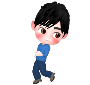 後ろ歩きをする男性のイラスト