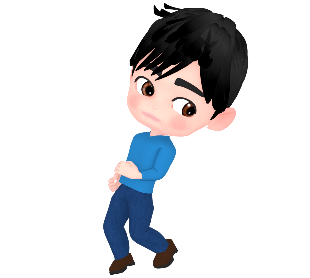 後ろ歩きをする男性のイラスト