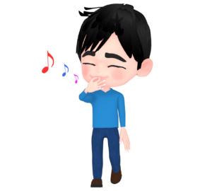 歩きながら指笛を吹く人のイラスト