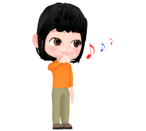 指笛を鳴らす女性のイラスト