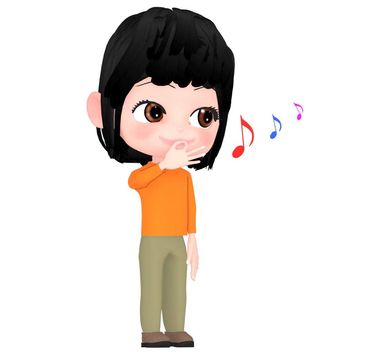 指笛を鳴らす女性のイラスト 7 指笛を鳴らす女性のイラスト