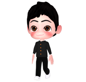 歩く男子生徒のイラスト