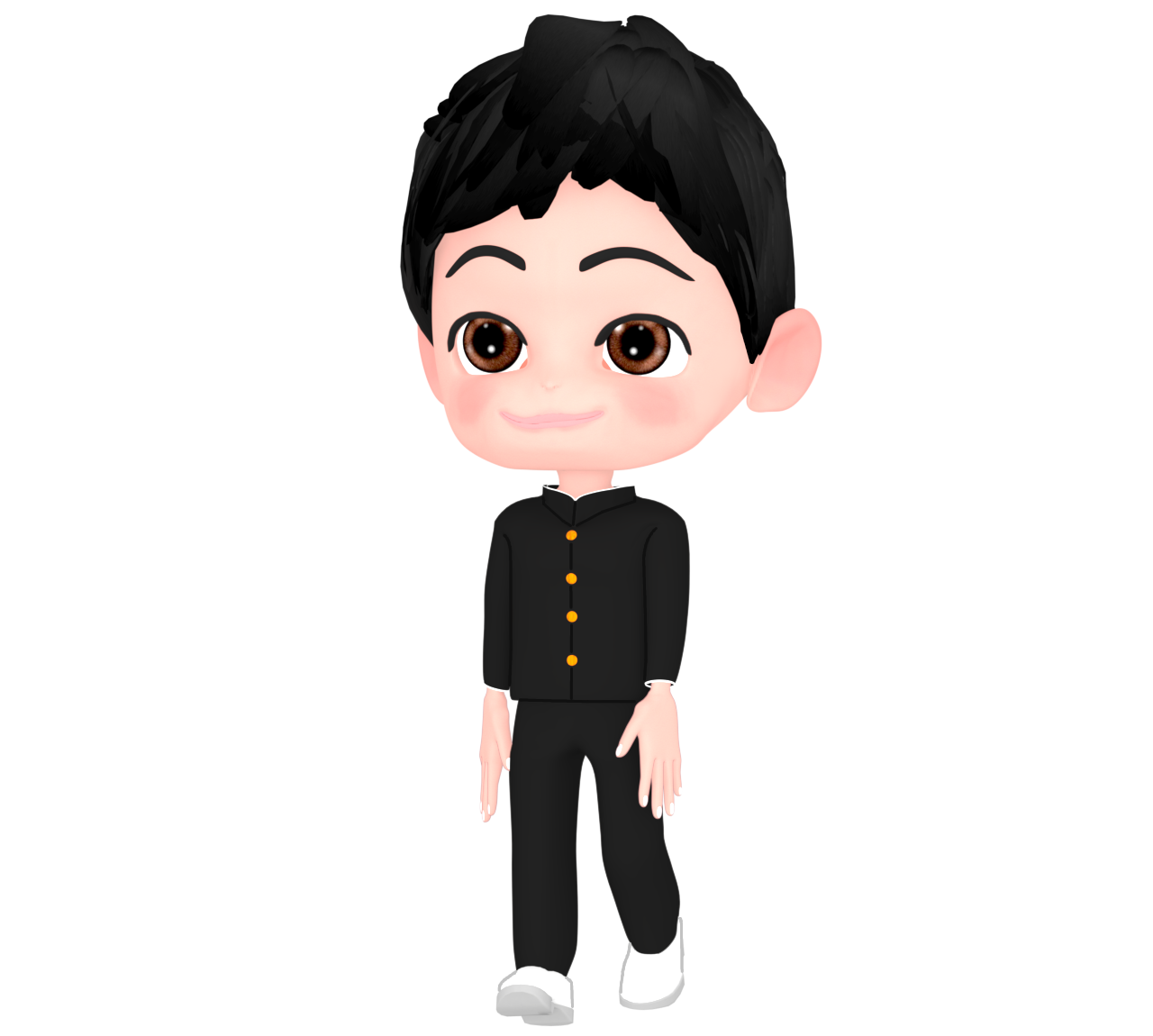 歩く男子生徒のイラスト
