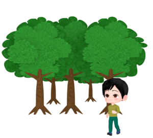 散歩をする男性のイラスト