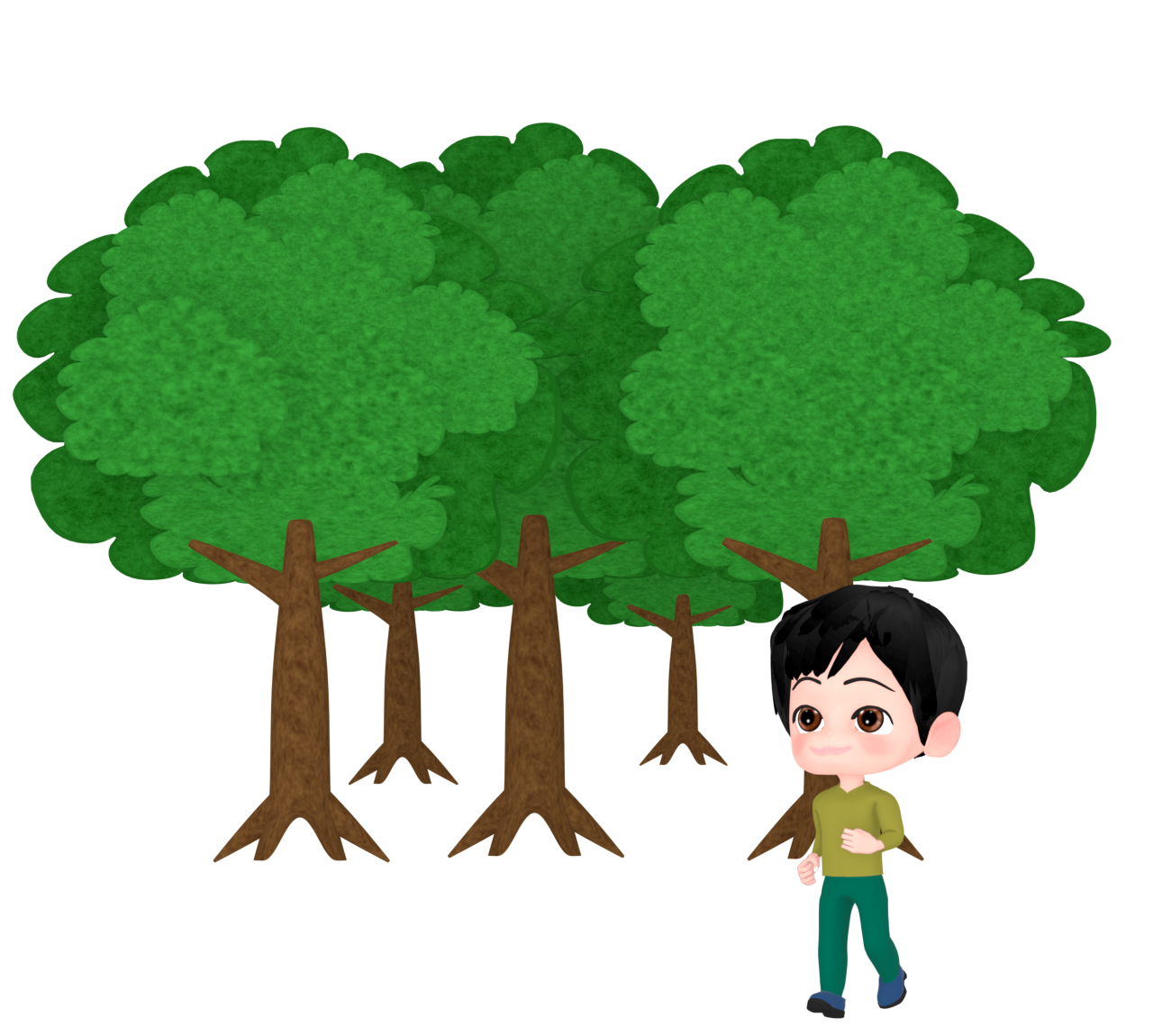 散歩をする男性のイラスト