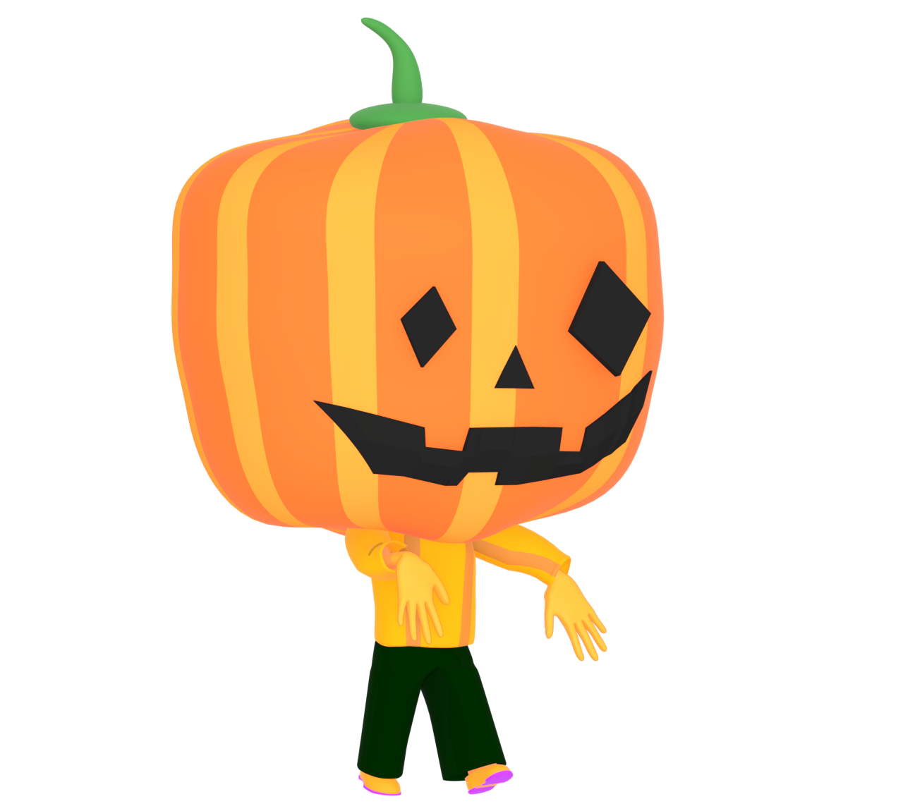 歩き回るカボチャのオバケのイラスト