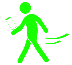歩きスマホをする人のマーク