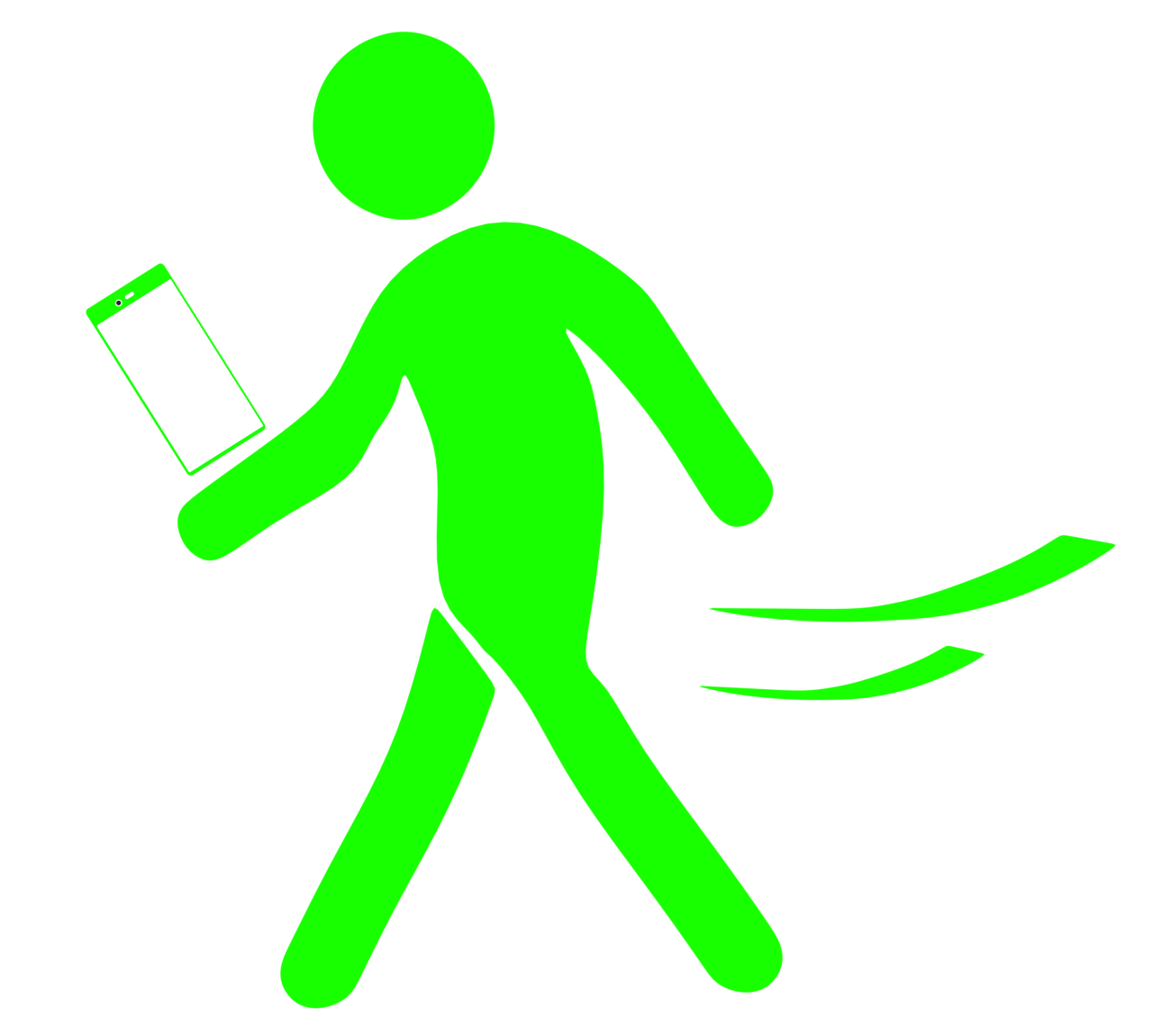 歩きスマホをする人のマーク