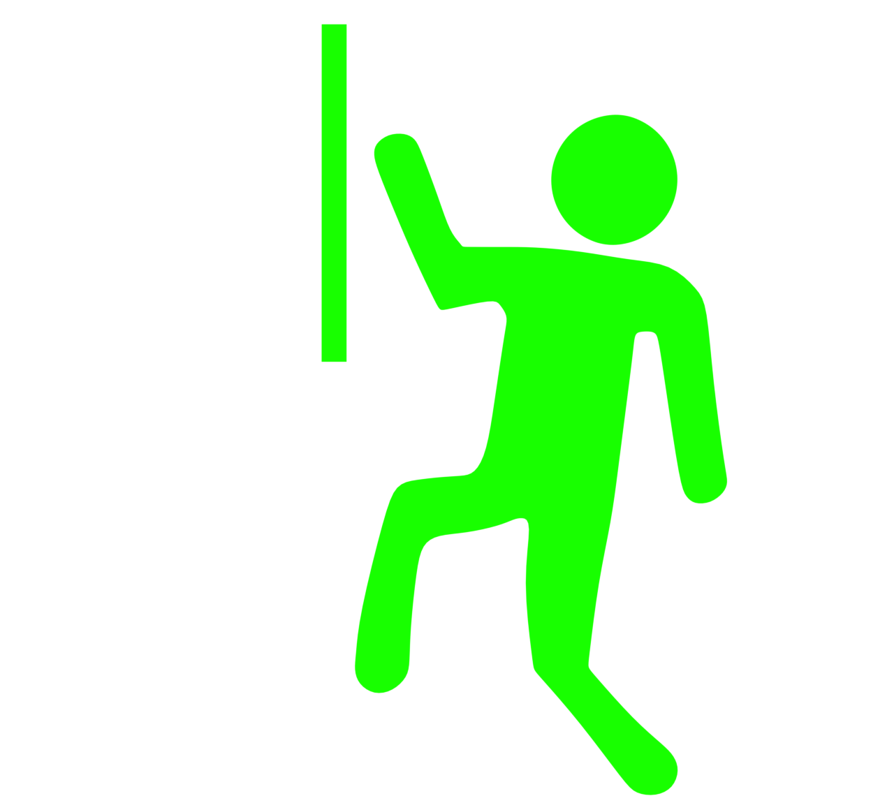 壁を登る人のマーク
