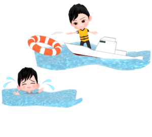 水難救助のイラスト