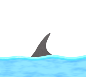 水面から出た背びれのイラスト