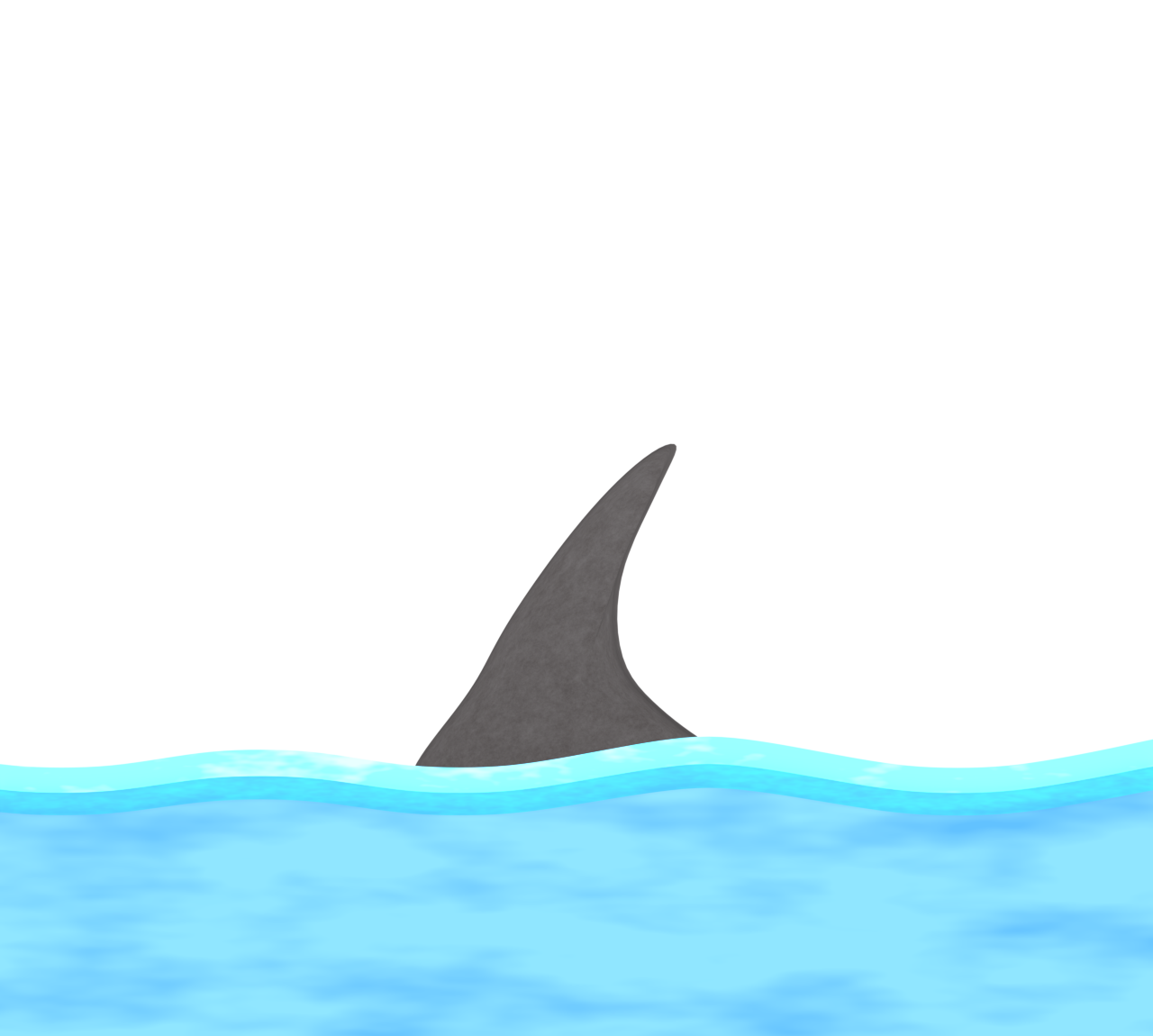 水面から出た背びれのイラスト
