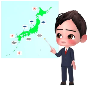 天気予報を説明する男性のイラスト