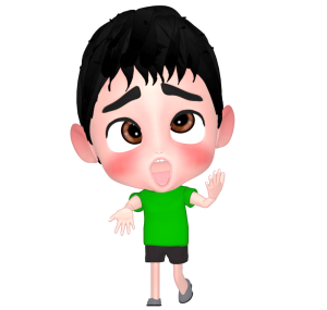 今でしょ！変顔をする男の子のイラスト