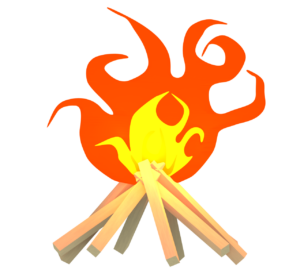 お盆の迎え火と送り火のイラスト