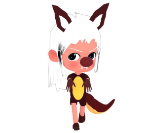 狼男の仮装をするイラスト