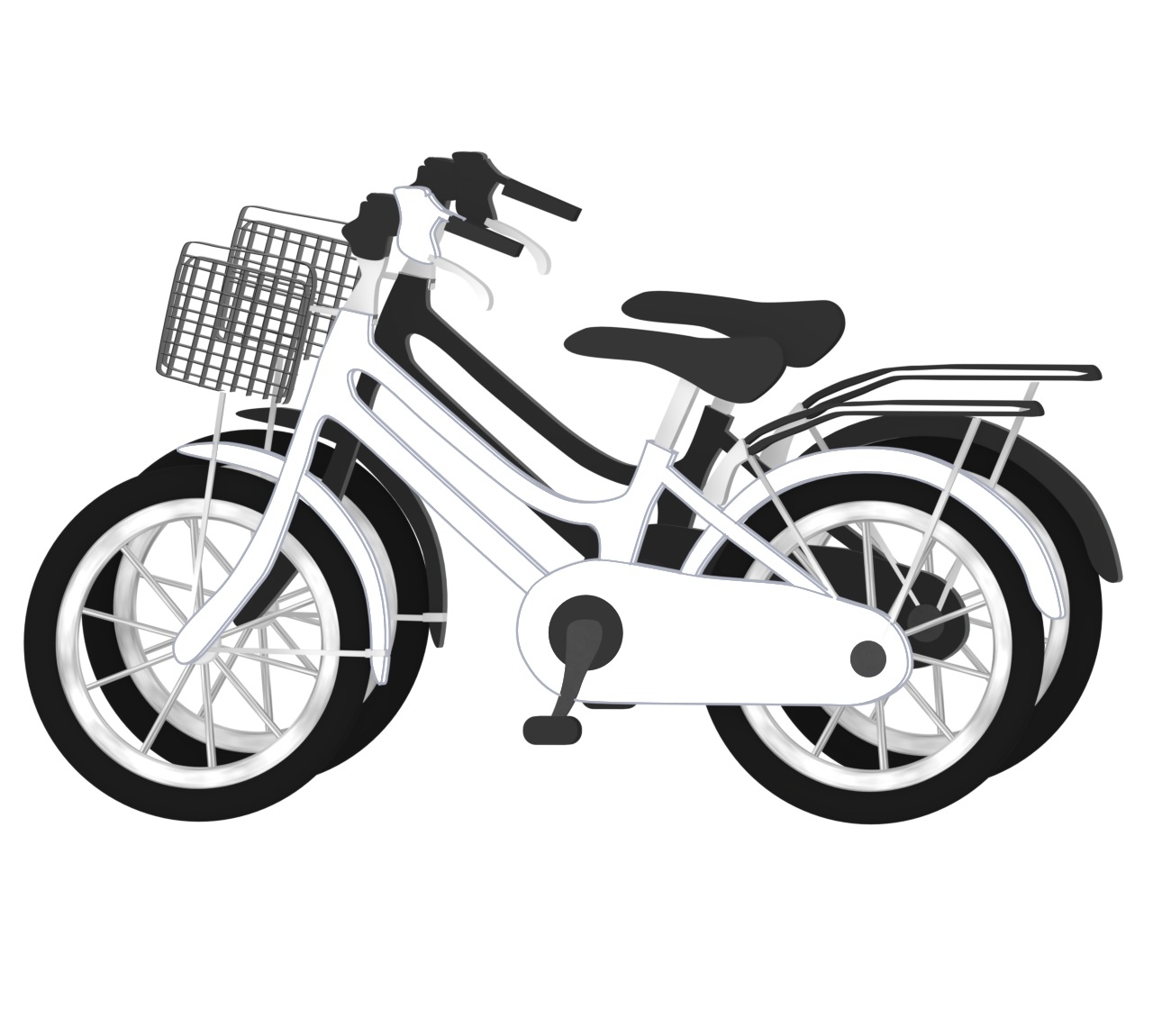 並ぶ自転車のイラスト
