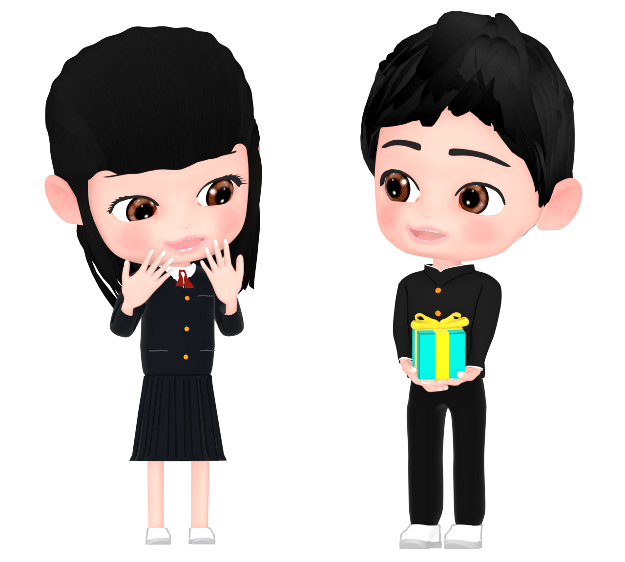 ホワイトデー お返しを渡す男子のイラスト