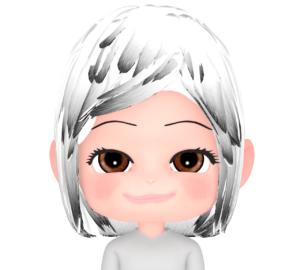 白の髪色をした女性のイラスト