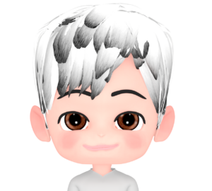 白の髪色をした男性のイラスト